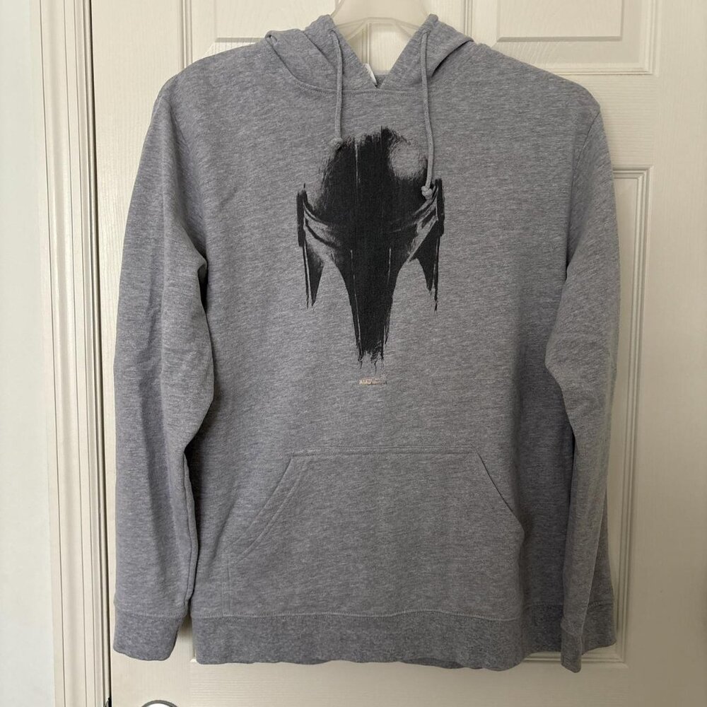 Mandalorian Grey and Black Hoodie. Delta Fleece tag. Size L